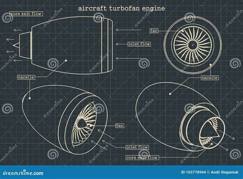 Turbofan Engine Drawings Stock Vector Illustration Of Pulse