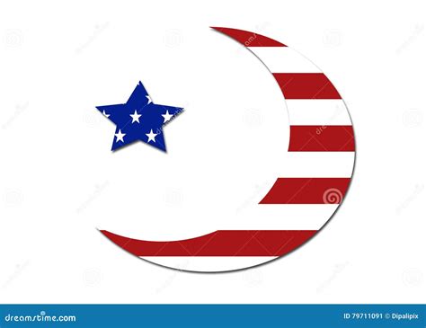 Us Flag Moon Star Symbol Stock Illustration Illustration Of Stripes