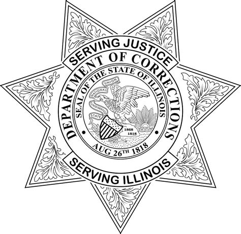 Corrections Badge Vector Illinois State Badge Svg Vector Dxf Cnc