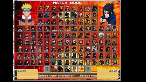 Naruto Mugen Gameplay Naruto Vs Sasuke Youtube