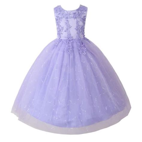 YIZYIF Enfant Fille Robe Mariage Paillette Broderie Sans Manches Tutu