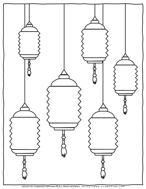 Design Your Own Festival Chinese Lanterns Coloring Page