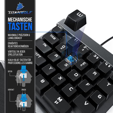 Csl Titanwolf Keypad Tasten Einhandtastatur Gaming Multimedia Keys