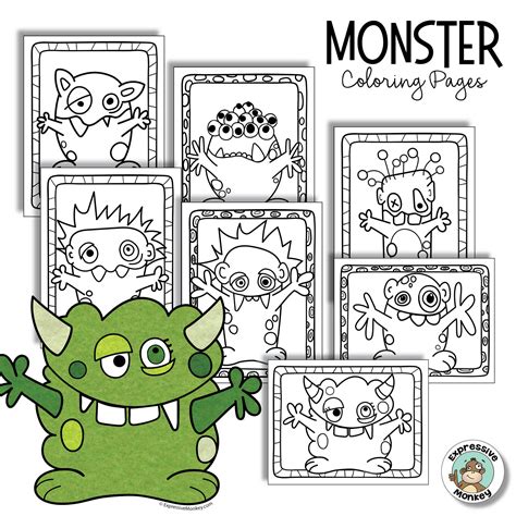 Monster Coloring Expressive Monkey