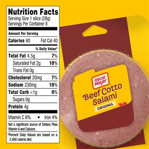 Oscar Mayer Beef Cotto Salami Sliced Lunch Meat 8 Oz Kroger