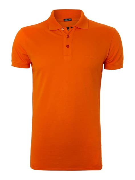 Armani Jeans Logo Polo Shirt in Orange for Men | Lyst