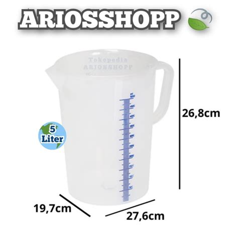 Jual Takar Gelas Ukur Plastik 5 Liter Measuring Cup 5000Ml Shopee