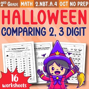 Halloween Math Nd Grade Comparing Two Three Digit Numbers Worksheets