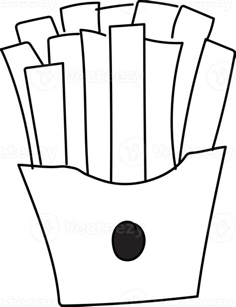 Hand drawn french fries illustration on transparent background. 35969440 PNG