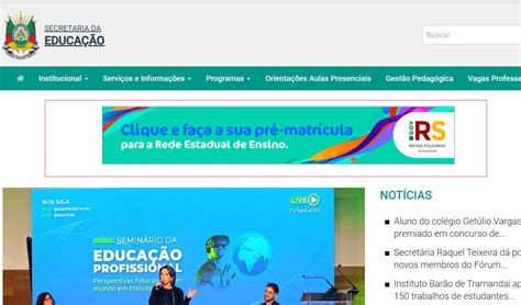 Pré matrícula Online 2025 para rede estadual de Rio Grande do Sul