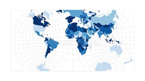 World Map Guyou Hemisphere In A Square Stock Illustration