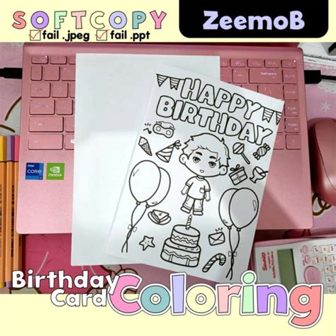 Softcopy Birthday Card Coloring Kad Hari Lahir Shopee Malaysia