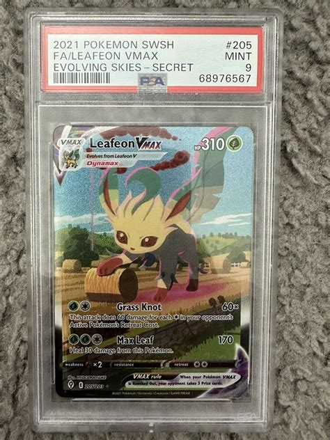 Mavin Leafeon VMAX Alt Art Secret Rare 205 203 Evolving Skies PSA 9