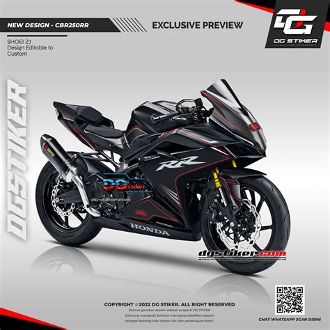 Jual Decal Stiker Cbr Rr Hitam Decal Cbr Rr Simpel Sticker