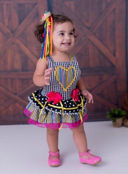 Body Vestido Caipira Beb Festa Junina Baby Romper Xadrez Elo