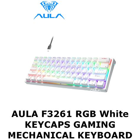 AULA F3261 RGB BLUE SWITCH White Keycaps MECHANICAL GAMING KEYBOARD