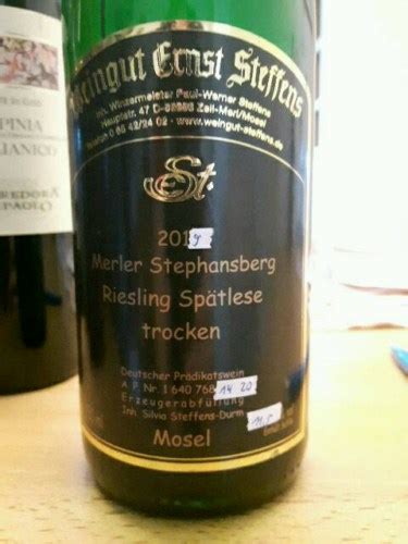 Weingut Ernst Steffens Merler Stephansberg Riesling Spätlese Trocken