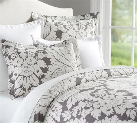 Damask Patterned Duvet Cover Sham Pottery Barn