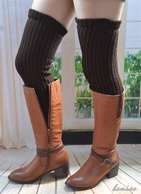 Knit Thigh High Leg Warmers Knit Over Knee Long Leg Warmers 25in Long