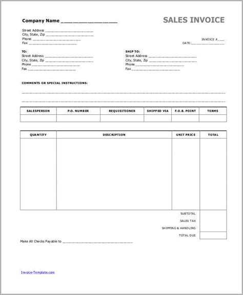 Cash Invoice Template – printable receipt template