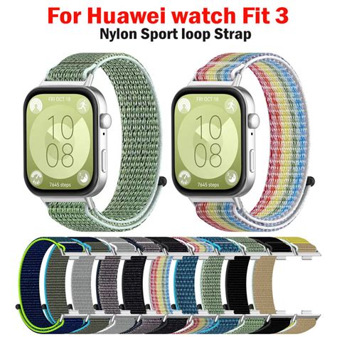 สายรัดห ่ วงกีฬาไนลอนสําหรับนาฬิกา Huawei Fit 3 Smart Watch Band สายรัด