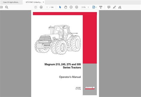 Case IH Tractor Magnum 180 200 220 240 Operator S Manual 47776656