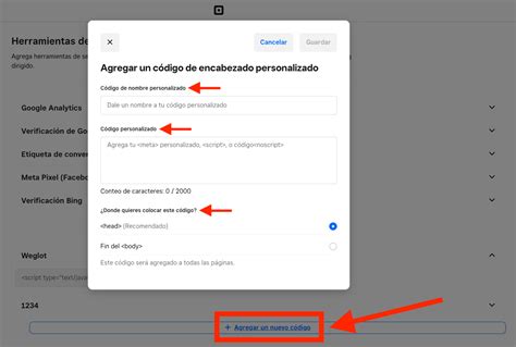 Añadir código de seguimiento personalizado a Ventas en línea Square