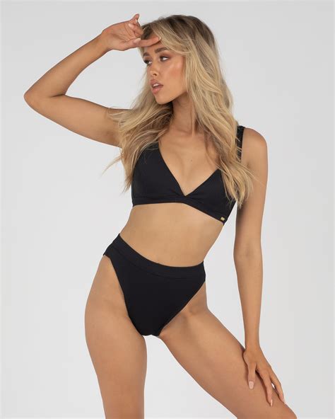 Shop Roxy Mind Of Freedom Bikini Bottom In Anthracite Fast Shipping