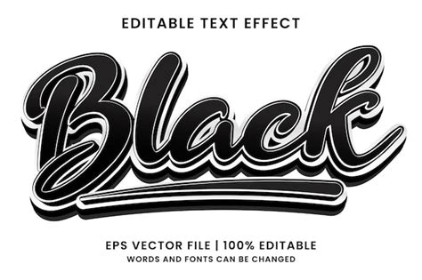 Premium Vector Black Bold 3d Editable Text Effect