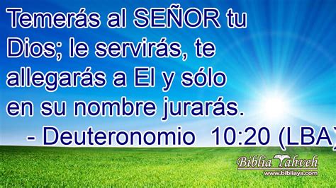 Deuteronomio 10 20 LBA Temerás al SEÑOR tu Dios le servir