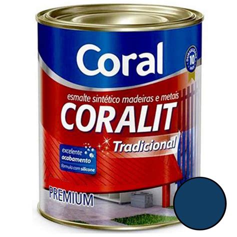 Esmalte Sintético Coralit Tradicional Alto Brilho Azul Del Rey 225ml