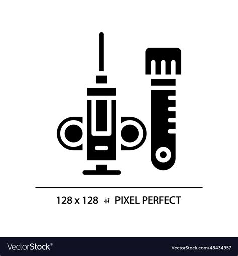 Biopsy Needle Pixel Perfect Black Glyph Icon Vector Image