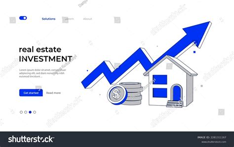 Blue Arrow Housing Price Rising Concept Stock Vector Royalty Free