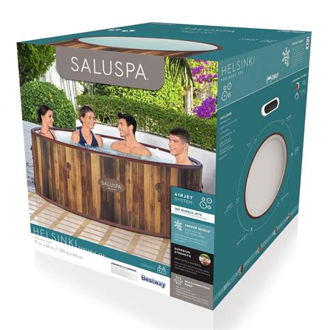 Bestway Helsinki SaluSpa Person Inflatable Hot Tub Spa With AirJets Brown Inflatable