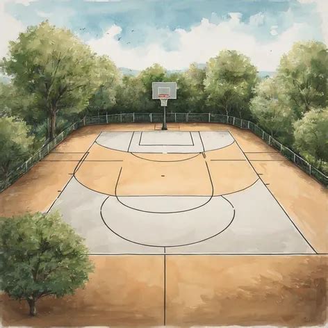 basketball court drawing Image – Free AI Drawing Generator | Makepix