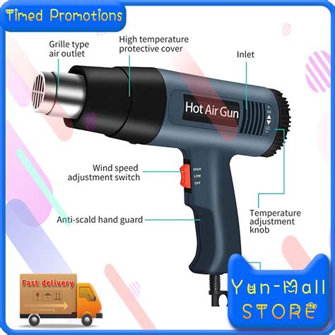 Jual Cod Yun Mall Hot Air Gun Hot Gun Alat Pemanas Stiker Kaca Film W Heat Gun V Air