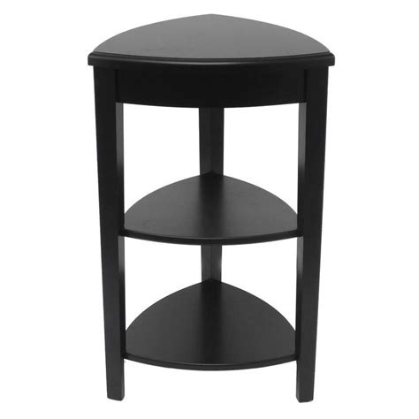 Black 3 Tier Triangle Wooden Table 33h Accent Furniture Furniture Corner Table