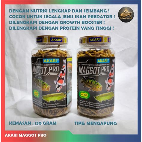 Jual Akari Maggot Pro Maggot Kering Pakan Akari Maggot Pro Pakan Oscar