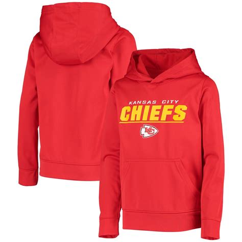 Kansas City Chiefs Youth Static Performance Pullover Hoodie Red