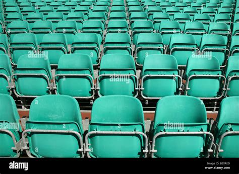 Empty Green Plastic Grandstand Seating Stock Photo Alamy