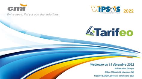 Pr Sentation Tarifeo Dans Wipsos Youtube