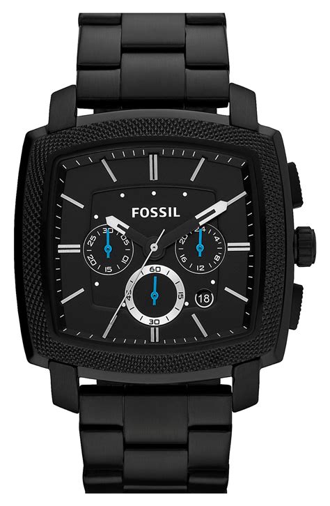 Fossil Machine Square Dial Chronograph Watch In Black For Men Lyst