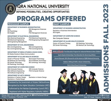 Iqra National University Bs Ms And Dpt Admissions At Iqra National