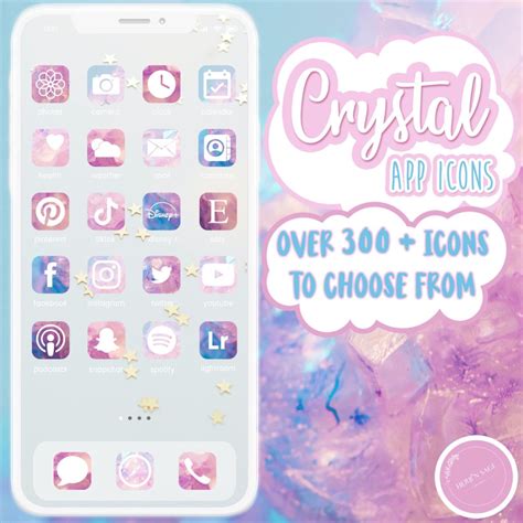 300 IOS14 APP ICONS Aesthetic IPhone IOS Widget Covers Crystal Theme