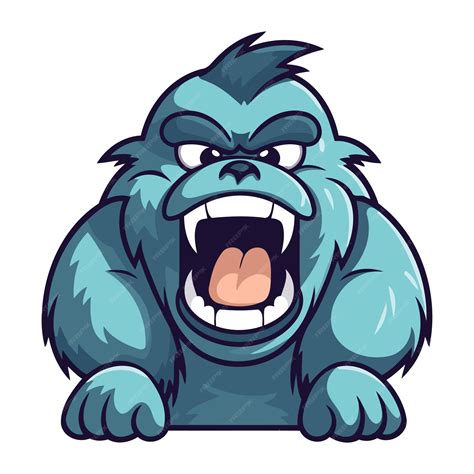 Premium Vector Angry Gorilla Cartoon Mascot Vector Illustration Of