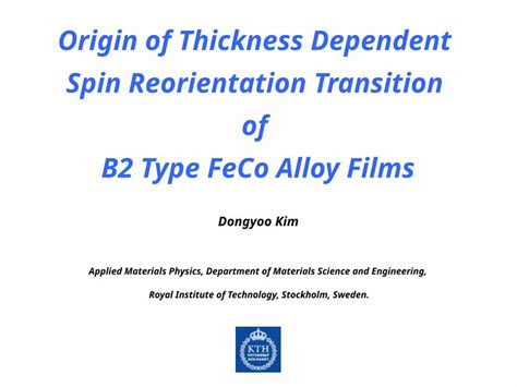 PPTX Origin Of Thickness Dependent Spin Reorientation Transition Of