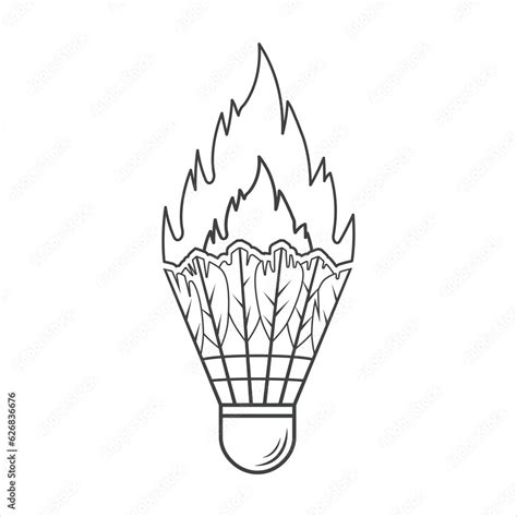 Badminton Racket Outline, Badminton Vector, Badminton illustration ...