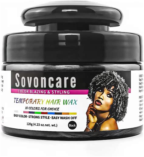 Sovoncare Black Temporary Hair Color Wax Hair Dye Wax 423 Oz Pomades Natural