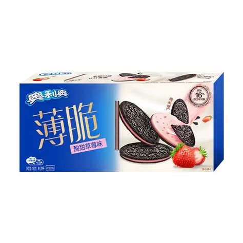 Oreo Sandwich Biscuits Sweet Sour Strawberry Flavor Superwafer