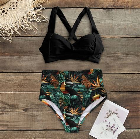 STRÓJ KĄPIELOWY DWUCZĘŚCIOWY KOSTIUM DAMSKI BIKINI BOHO WYSZCZUPLAJĄCY L Opinie Allegro